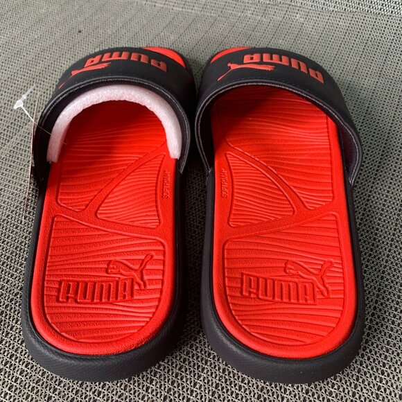 Puma Adult Slide Sandals US 9 EUR 42 Red & Black Comfortable Slip-On Footwear - Picture 4 of 6